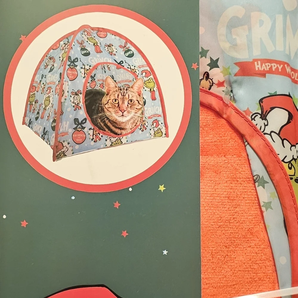 Grinch Cat Pop-Up Tent and Tunnel Set